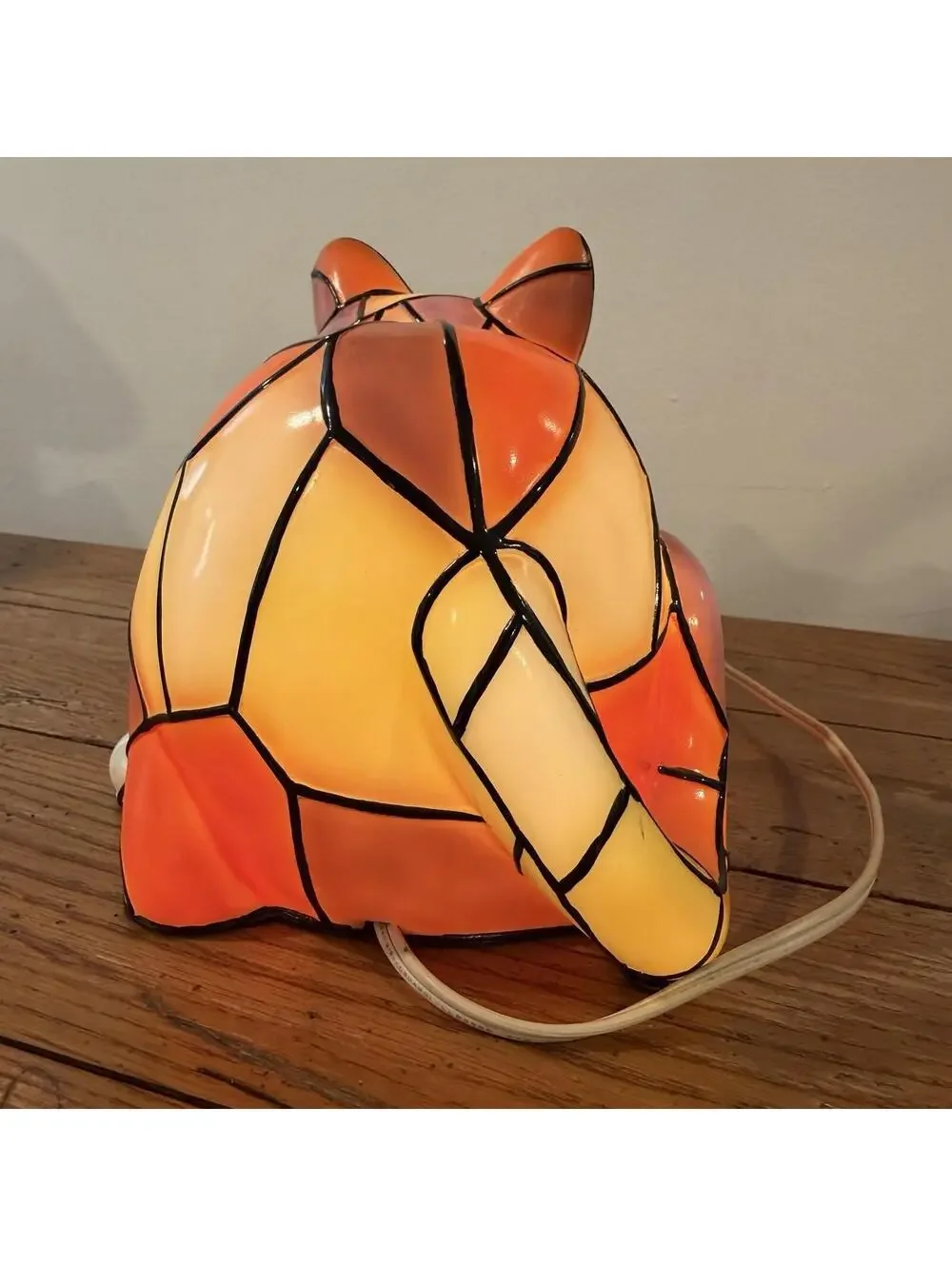 Bradford Exchange The Cat’s Meow Tiffany Style Vinyl Lamp Tested Works COA 2010